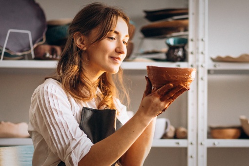 Artisan working in her workshop.