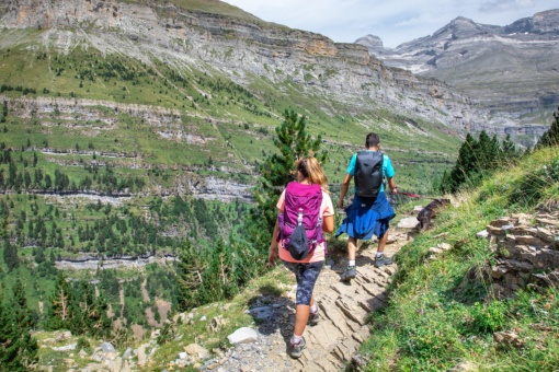 Hikers in Ordesa y Monte Perdido National Park in Aragon